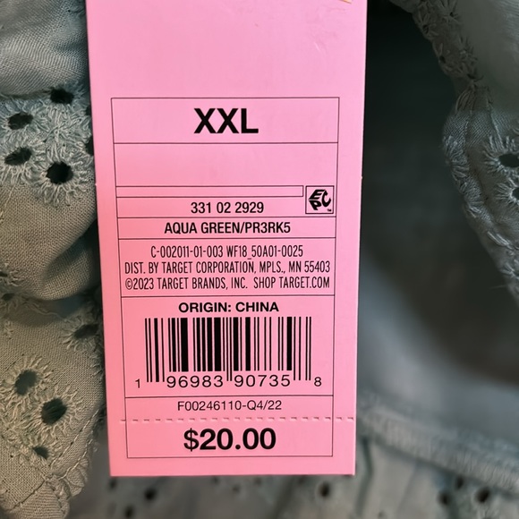 NWOT Wild Fable Eyelet Lace Peplum Lace Up Crop Tank Cami Tie Front Aqua Green - Picture 8 of 9